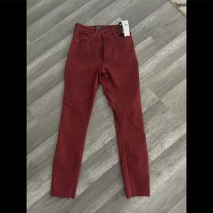 New with tags! Abercrombie and Fitch bergundy jean